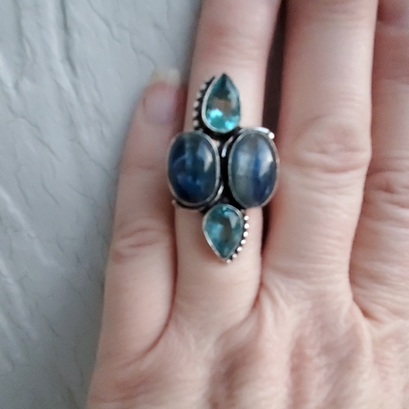 ***Sale*** New Kyanite & Blue Topaz 925 Silver Ring. - Picture 7 of 10